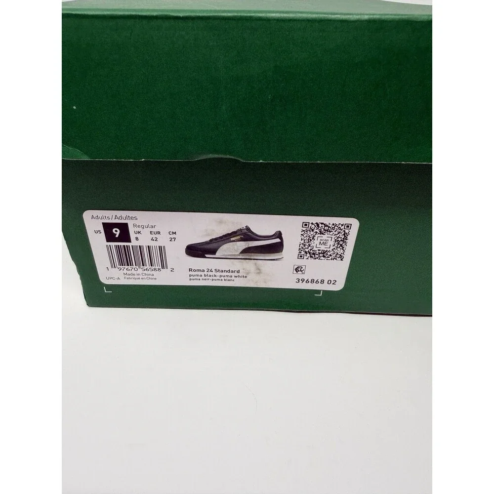 PUMA Roma 24 Standard Mens 9 Black & White Sneakers Casual Shoes w/ Box *Read*